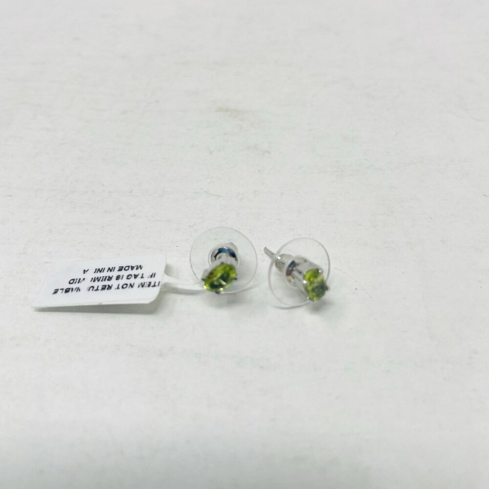 Hebei Green Peridot Stainless Steel Stud‎ Earrings with Post Back 3161610 5049